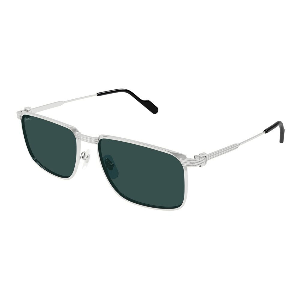 Cartier CT0534S-002 Sunglasses Silver Green Metal